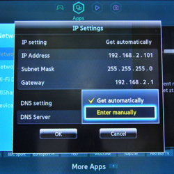 servidor dns televisor samsung